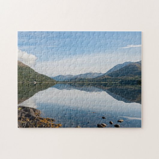 Reflecties van bergen in Loch Creran - Schotland Legpuzzel (Horizontaal)