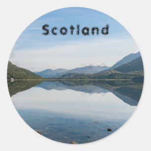 Reflecties van bergen in Loch Creran - Schotland Ronde Sticker