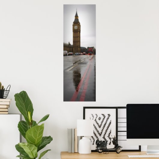 Reflecties van Big Ben - London Poster (Thuiskantoor)