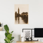 Reflecties van Big Ben Poster (Thuiskantoor)