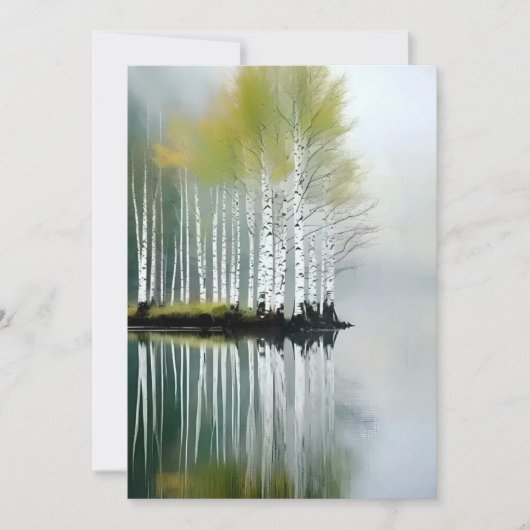 Reflecties van bomen in acryl feestdagenkaart (Voorkant)