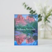 Reflecties van Cathedraal rock Sedona, Arizona Briefkaart (Staand voorkant)