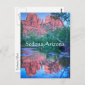 Reflecties van Cathedraal rock Sedona, Arizona Briefkaart (Voorkant / Achterkant)