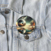 Reflecties van chaos ronde button 7,6 cm (In situ)