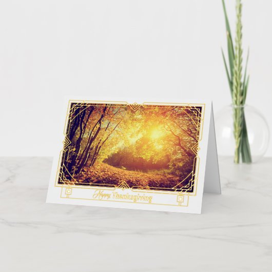 Reflecties van dankbaarheid Thanksgiving Folie Feestdagenkaart (Voorkant)