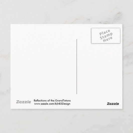 Reflecties van de Grote Tetons Briefkaart (Achterkant)
