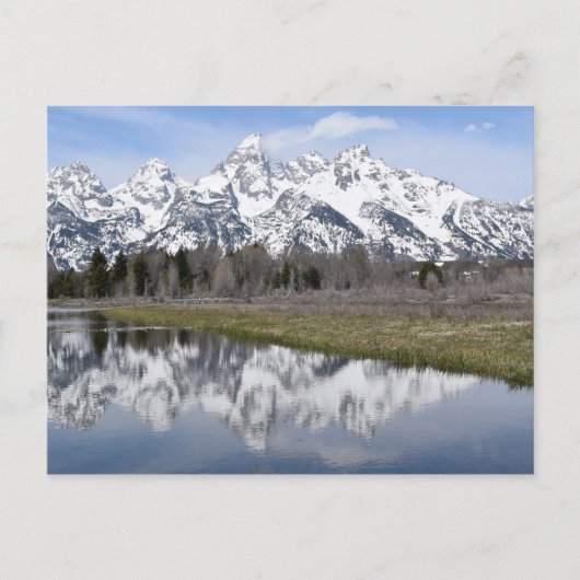 Reflecties van de Grote Tetons Briefkaart (Voorkant)