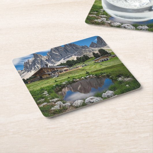 Reflecties van de schaal kartonnen onderzetters (Schuin)