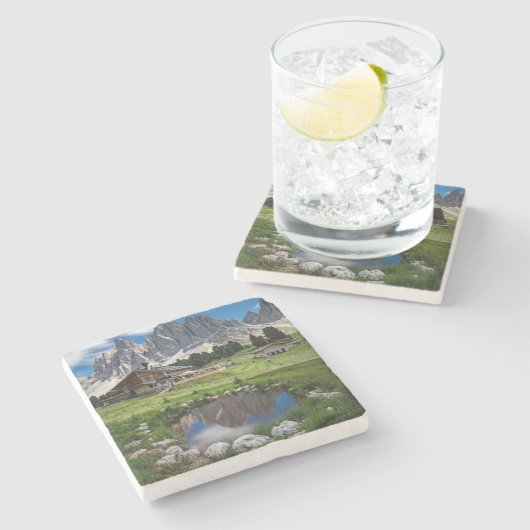 Reflecties van de schaal stenen onderzetter (Zijkant)