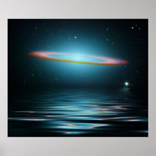 Reflecties van de Sombrero Galaxy Poster