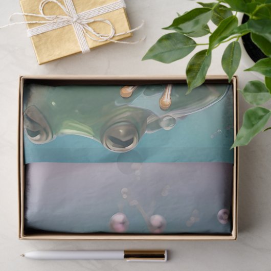 Reflecties van een boomkikker fractale kunst, tissuepapier (Geschenk)