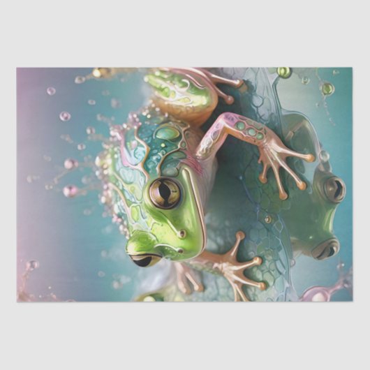 Reflecties van een boomkikker fractale kunst, tissuepapier (Voorkant)