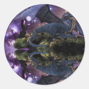 Reflecties van een Dragon Pool Ronde Sticker