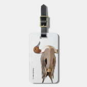 Reflecties van een noordelijke Pintail Duck Bagagelabel (Voorkant verticaal)