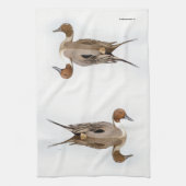 Reflecties van een noordelijke Pintail Duck Theedoek (Verticaal)