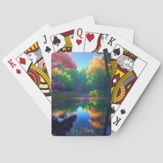 Reflecties van het charmante bos pokerkaarten
