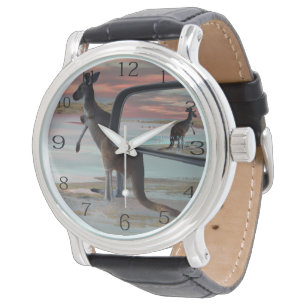 Reflecties van het wild: een kangoeroe op het stra horloge