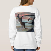 Reflecties van het wild: een kangoeroe op het stra trui (Achterkant)