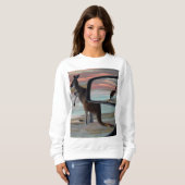 Reflecties van het wild: een kangoeroe op het stra trui (Voorkant volledig)