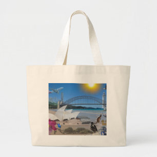 REFLECTIES VAN OZ Brisbane ontmoeten Sydney Grote Tote Bag