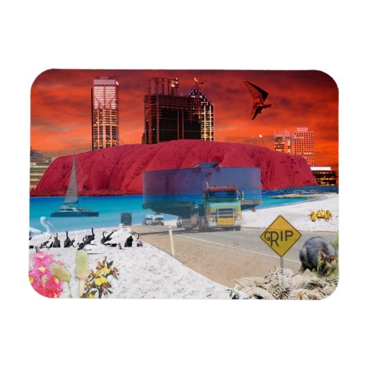 REFLECTIES VAN OZ ULURU Ayers Rock Magneet (Horizontaal)