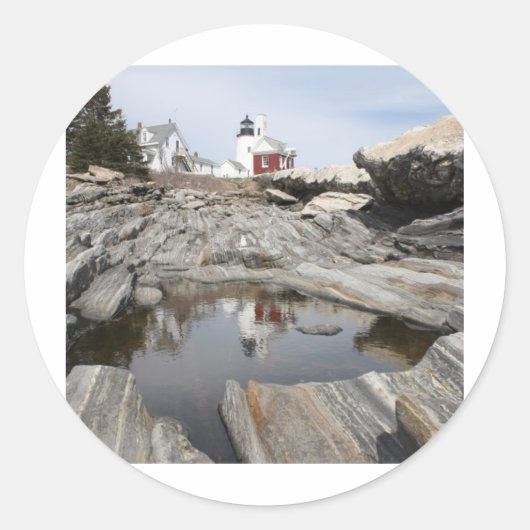 Reflecties van Pemaquid 1 Ronde Sticker (Voorkant)