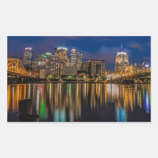 Reflecties van Pittsburgh Rechthoekige Sticker (Voorkant)