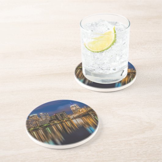 Reflecties van Pittsburgh Zandsteen Onderzetter (Zijkant)