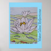 Reflecties van waterlelies poster (Voorkant)