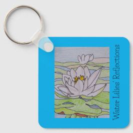 Reflecties van waterlelies sleutelhanger