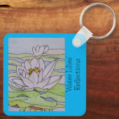 Reflecties van waterlelies sleutelhanger (Achterkant)