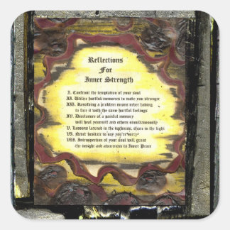 Reflecties voor binnenste sterkte vierkante sticker