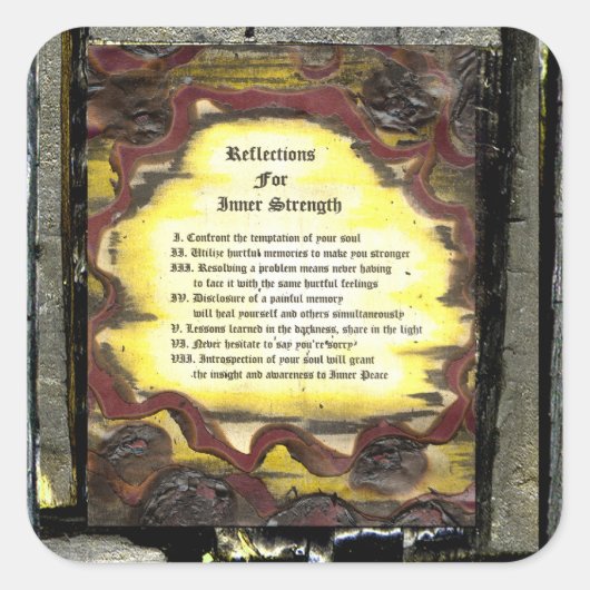 Reflecties voor binnenste sterkte vierkante sticker (Voorkant)