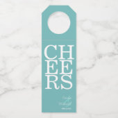 Reflecties Wedding Cheers Blauwgroen ID774 Flessenhanger (Voorkant)