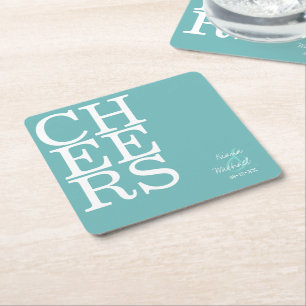 Reflecties Wedding Cheers Blauwgroen ID774 Kartonnen Onderzetters