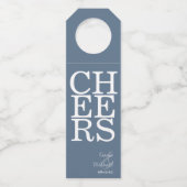 Reflecties Wedding Cheers Dusty Blue ID774 Flessenhanger (Voorkant)