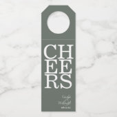 Reflecties Wedding Cheers Sage Green ID774 Flessenhanger (Voorkant)