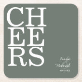 Reflecties Wedding Cheers Sage Green ID774 Kartonnen Onderzetters (Voorkant)