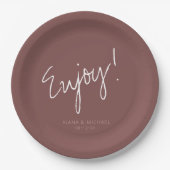 Reflecties Wedding Geniet van kaneel Roos ID774 Papieren Bordje (Voorkant)