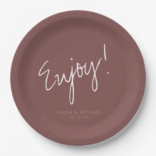 Reflecties Wedding Geniet van kaneel Roos ID774 Papieren Bordje (Voorkant)