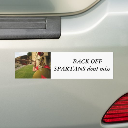 reflectiespecifiek, BACK OFF SPARTANS... Bumpersticker (Op auto)