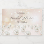 Reflecting Pearls Bridal Shower Sparkling Wijnetiket (Enkel label)