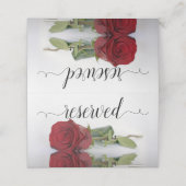 Reflecting Red Rose Elegant Wedding Reserved Plaatskaartje (Buitenkant ongevouwen)