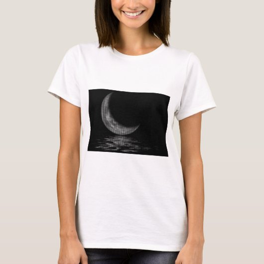 Reflection Crescent Moon Black & White T-shirt (Voorkant)
