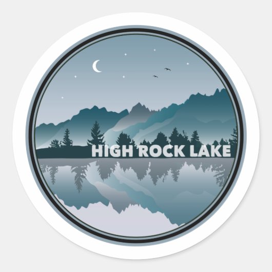 Reflection High Rock Lake North Carolina Ronde Sticker (Voorkant)