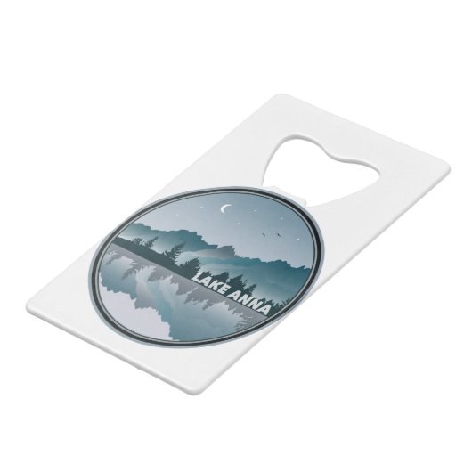 Reflection Lake Anna Virginia Creditkaart Flessenopener (Voorkant Gekanteld)