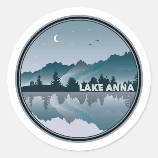 Reflection Lake Anna Virginia Ronde Sticker (Voorkant)