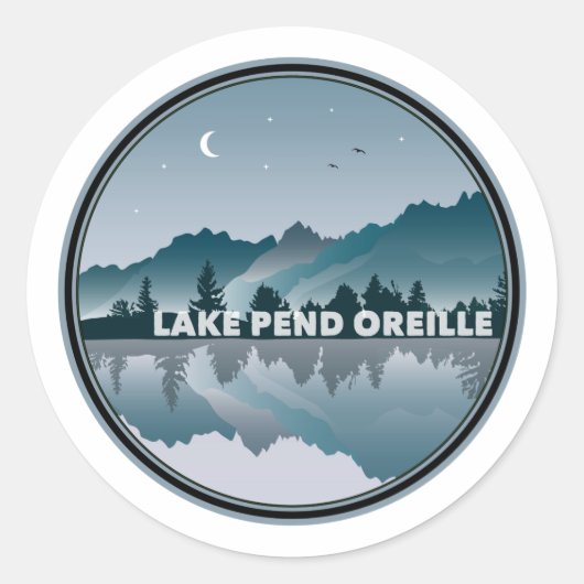 Reflection Lake Pend Oreille Idaho Ronde Sticker (Voorkant)
