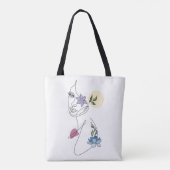'Reflection on Life' Woman's Face Line Drawing Bag Tote Bag (Achterkant)