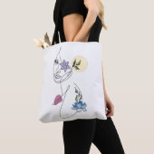 'Reflection on Life' Woman's Face Line Drawing Bag Tote Bag (Dichtbij)